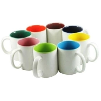 Mugs en Cerámica de 11 onzas, color blanco, interior en color