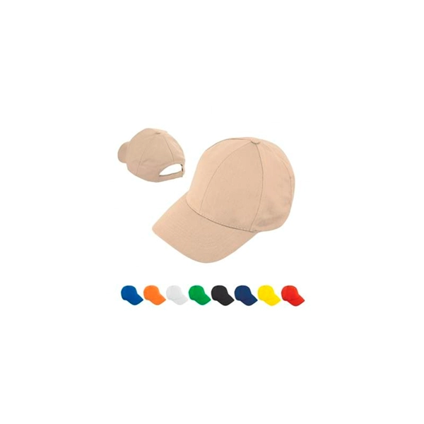 Gorra Surinam, en tela drill con boton forrado y 6 costuras en la visera