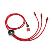 Cable 4 en 1 con logo en luz LED, 120 cmts de largo