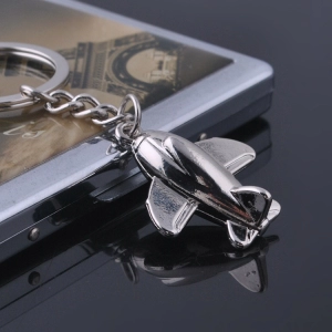 Llavero Metalico en forma de Avion, 3.5 x 2.9 cmts