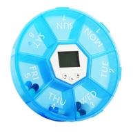 Dispensador de Pastillas con Timer, en PP, tamaño 11 x 11 x 2.5 cmts,