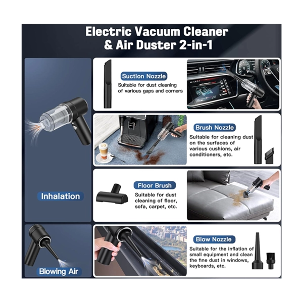 Aspiradora Manual Recargable para Carro y uso en la Casa