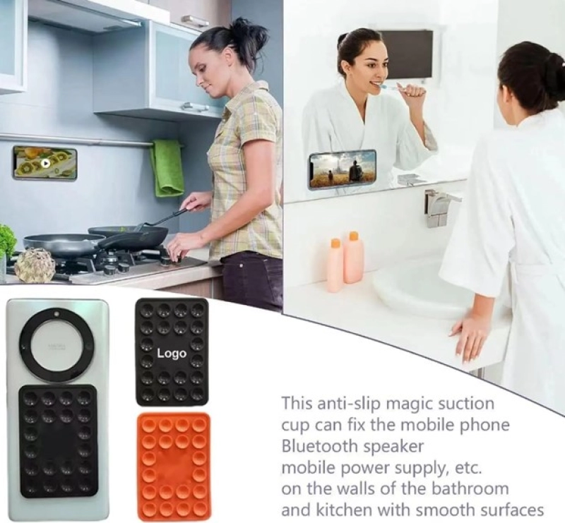 Porta Celular con Chupas, en silicona, para colocar en Pared o Cualquier lugar