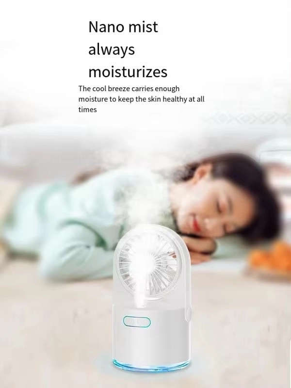 Ventilador Inalambrico Humidificador con Lampara Ambiental