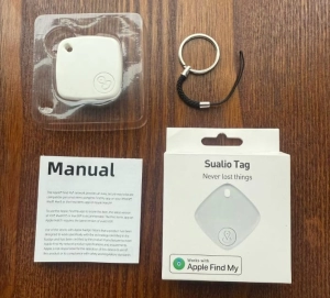 Llavero Sualio Tag, imitacion Airtag, de 38 x 38 x 7 mm, en caja de carton