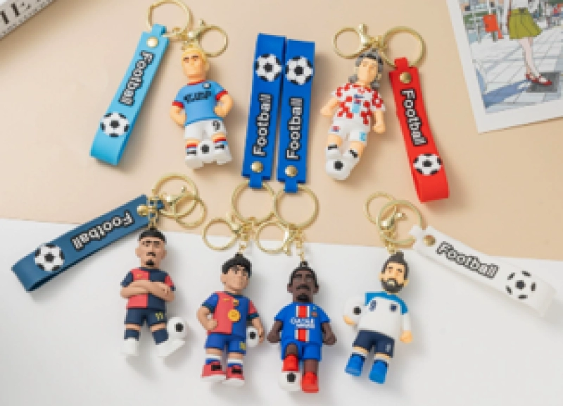 Llavero Manilla con Figuras de Futbolistas en PVC