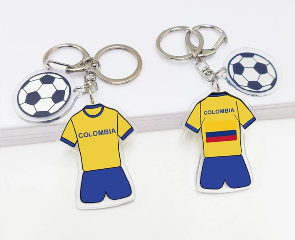 Llavero Acrilico Camiseta y Balon de Futbol