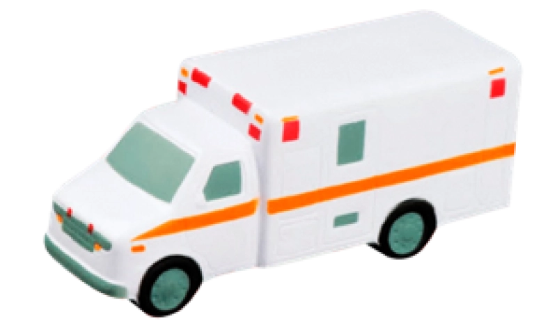 Antistress en forma de Ambulancia, elaborado en PU