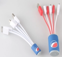 Cable Multiconector x 3 en PVC 3D en diseño personalizado de botella