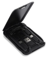 Multiconector 6 en 1, en estuche para guardar en ABS, 8.6 x 5.75 x 1 cmts