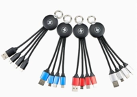 Multicable Cargador x 3, con logo en LED, 16 cmts de largo