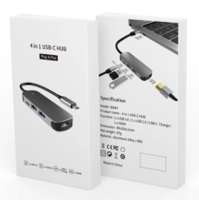 Hub Multipuerto 6 en 1 en aluminio, de 10.5 x 4.1 x 1.6 cmt