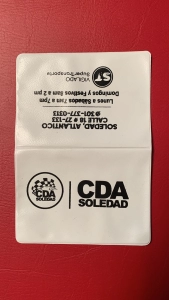 Portadocumentos Doble para Soat del Carro , 12 x 17 cmts