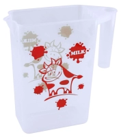 Jarra Rectangular, de 1.3 Litros, alto 19, largo 12, ancho 6 cmts,  en PP