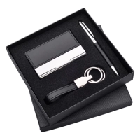 Set de Regalo en Caja, con Portatarjetas, Llavero y Boligrafo