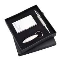 Set de Regalo en Caja, con Portatarjetas, Llavero y Boligrafo