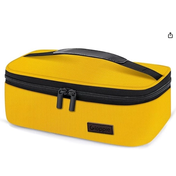 Lonchera Marsella, en lona y forro aluminizado, 23 x 13 x 15 cmts