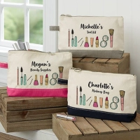 Cosmetiquera Arizona, bicolor, en poliester, de 20 x 15 x 8 cmts, con manija