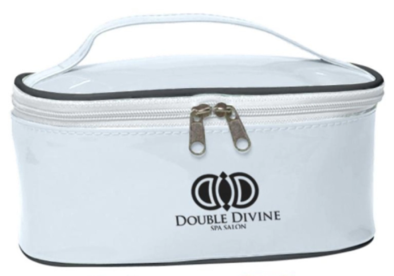 Cosmetiquera Manhattan, en lona, con manija, de 28 x 15 x 12 cmts