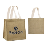 Bolso Tokio, en Yute, con reatas en algodon, 30 x 30 x 12 cmts, bolsillo interno