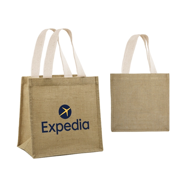 Bolso Tokio, en Yute, con reatas en algodon, 30 x 30 x 12 cmts, bolsillo interno