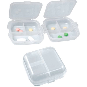 Pastillero Dual, con 6 compartimientos, 7.5 x 6.7 x 3.5 cmts