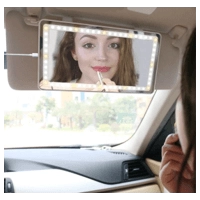 Espejo con luz LED para colocar en el visor del carro, 26 x 13.4 x 0.8 cmts