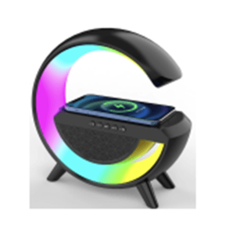 Parlante BT con luz LED y con Cargador Inalambrico, 23.6 x 23.6 x 8 cmts