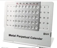 Calendario Perpetuo metalico, para escritorio