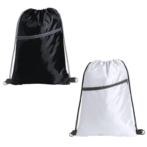 Tula Santo Domingo, en poliester, bolsillo con zipper, 43 x 34 cmts