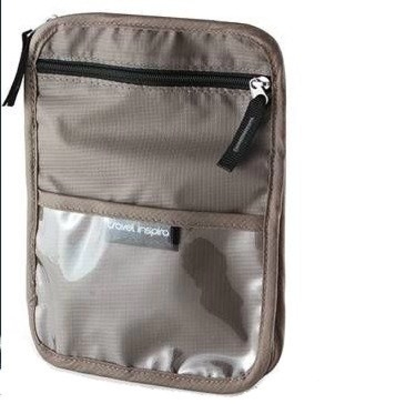 Portadocumentos Nautilus en lona, con multiples bolsillos, 19.2 x 13.5 x 2 cmts