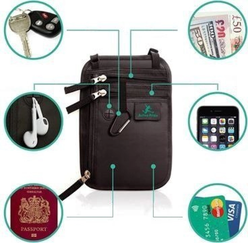 Portadocumentos Nigeria, en lona, con multiples bolsillos, 19 x 14.1 x 1 cmt