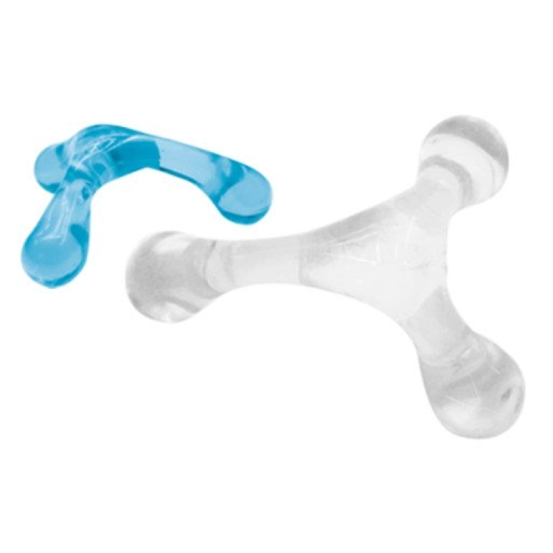 Masajeador traslucido 3 puntas, 9 x 8.5 cmts