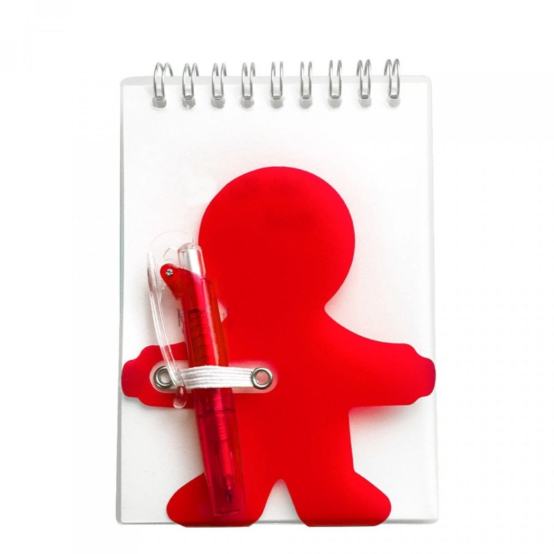 Cuaderno Buddy, pasta dura, con boligrafo, 13 x 9.2 cmts.