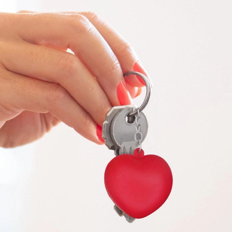 Llavero Corazón Antistress,  en PU, de 3.8 x 4 cmts