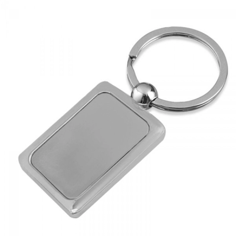 Llavero Ejecutivo Rectangular, metalico, 4.5 x 2.6 cmts