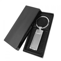 Llavero Rectangular metalico, acabado de lujo, 4.6 x 1.8 cmts