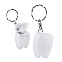 Llavero Muela, 10 metros de seda dental en forma de muela, 3.7 x 2.6 x 1.6 cmts