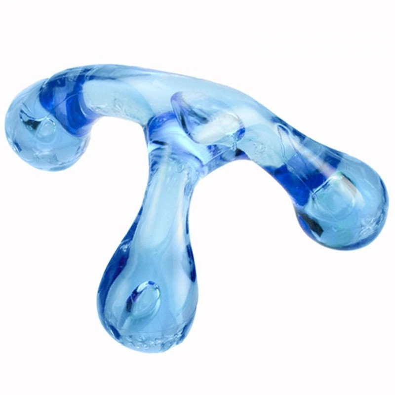 Masajeador traslucido 3 puntas, 9 x 8.5 cmts