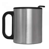 Mug en acero inoxidable de 7 onzas, 8.2 x 6.9 cmts, con tapa de seguridad