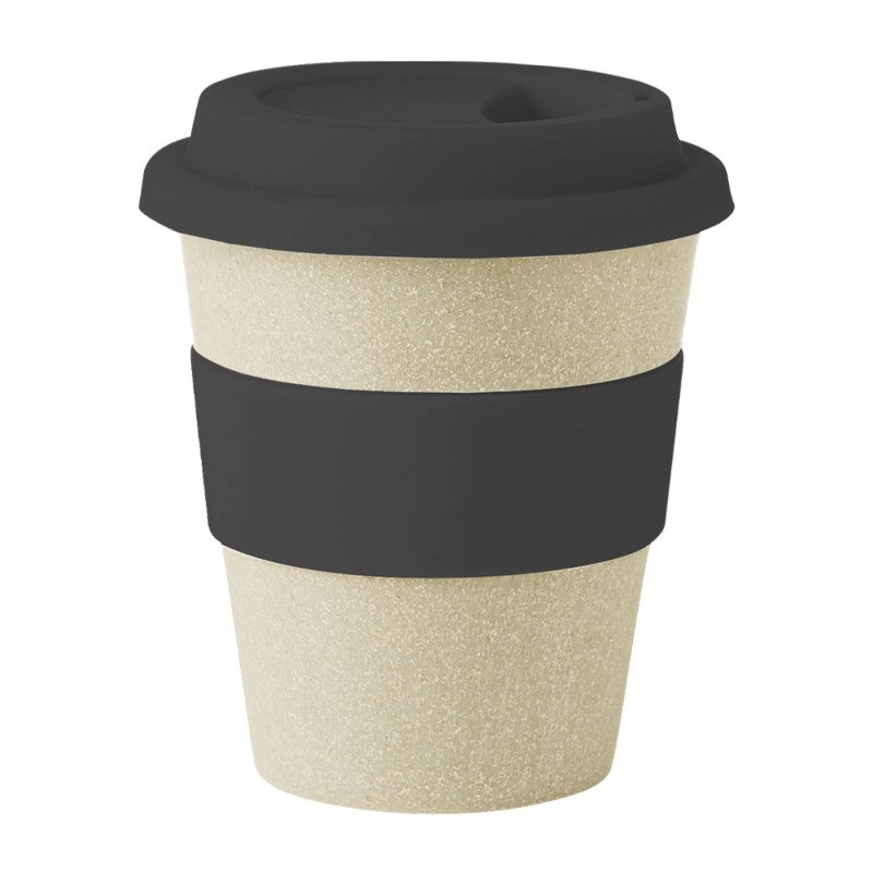 Mug Panda, en fibra de bambu, tapa en silicona, 350 ml., 11.5 x 10 cmts