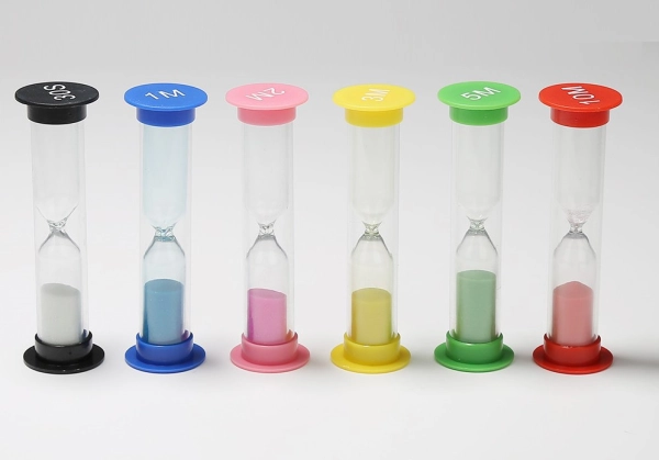 Reloj Plastico de Arena, con multiples mediciones, 30s/ 1m / 2m/ 3m/ 5m /10m,