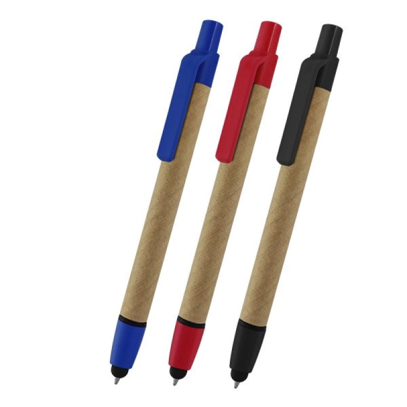 Boligrafo Platini, en carton y plastico, con stylus, para pantallas táctiles