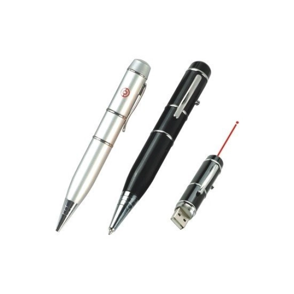 Memoria USB Boligrafo metalico con apuntador laser