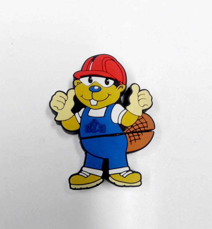 Memoria USB en PVC 2D diseño Ardilla con Overol