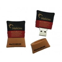 Memoria USB en PVC 2D diseño Saco de Cemento