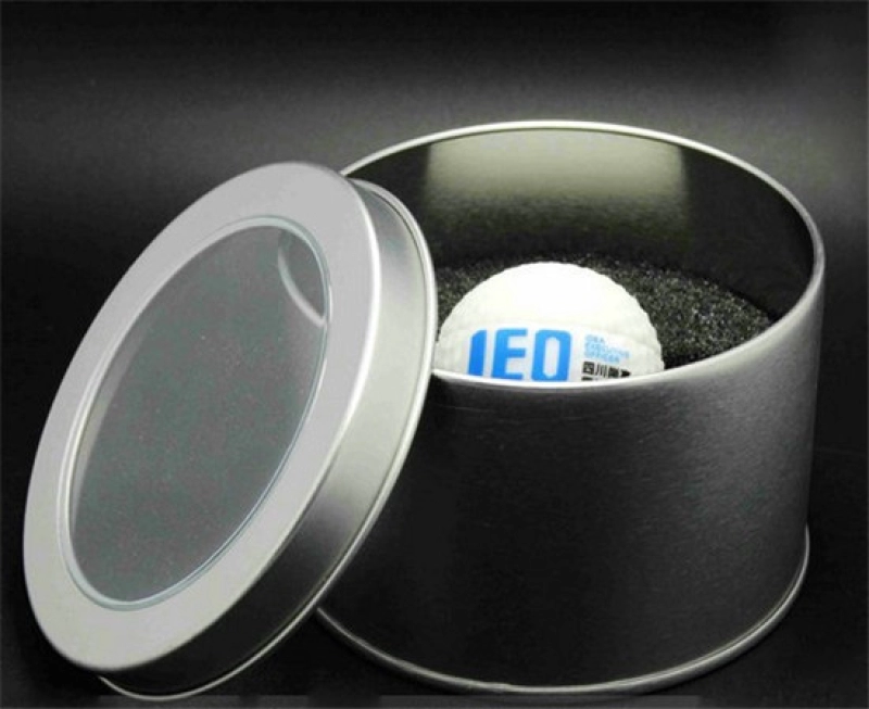 Caja Redonda Mediana de Aluminio con Ventana para empaque de USB