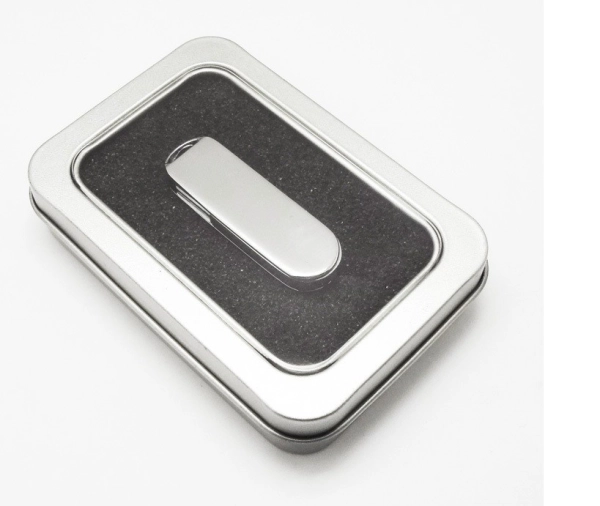 Caja Pequeña de Aluminio con Ventana para empaque de USB