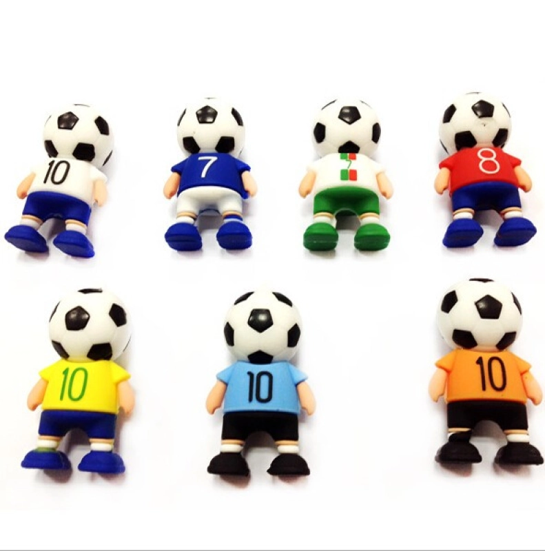 Memoria USB en PVC 3D diseño Jugador Futbol con Cabeza de Pelota
