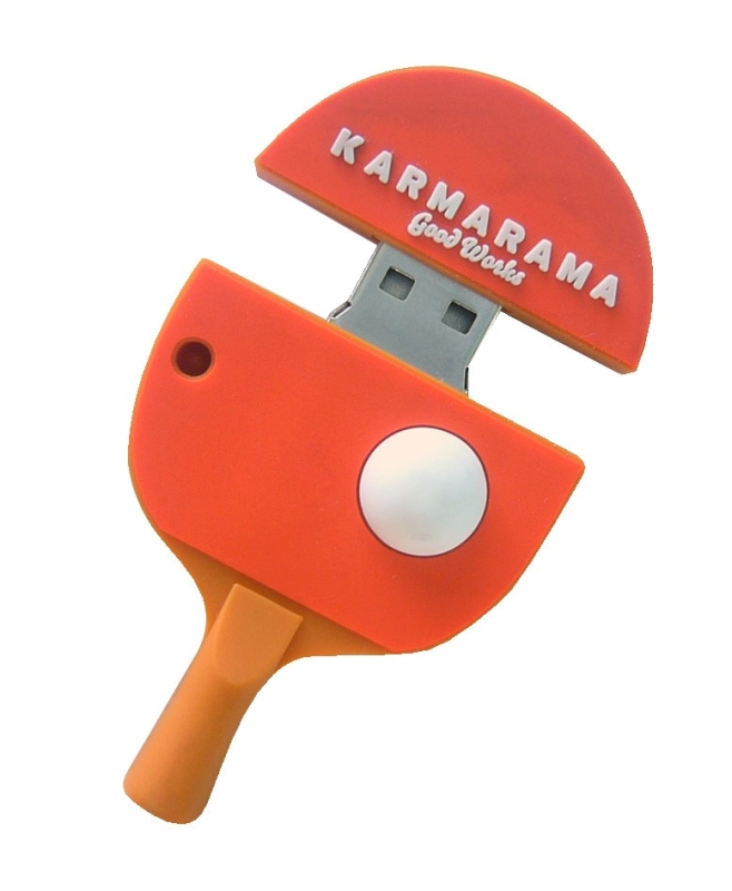 Memoria USB en PVC 2D diseño Raqueta de Ping Pong